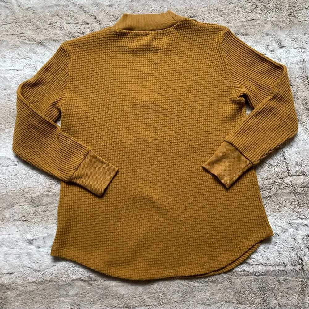 NWOT Madewell Mustard San Jose Waffle Sweatshirt Tee - Picture 3 of 5